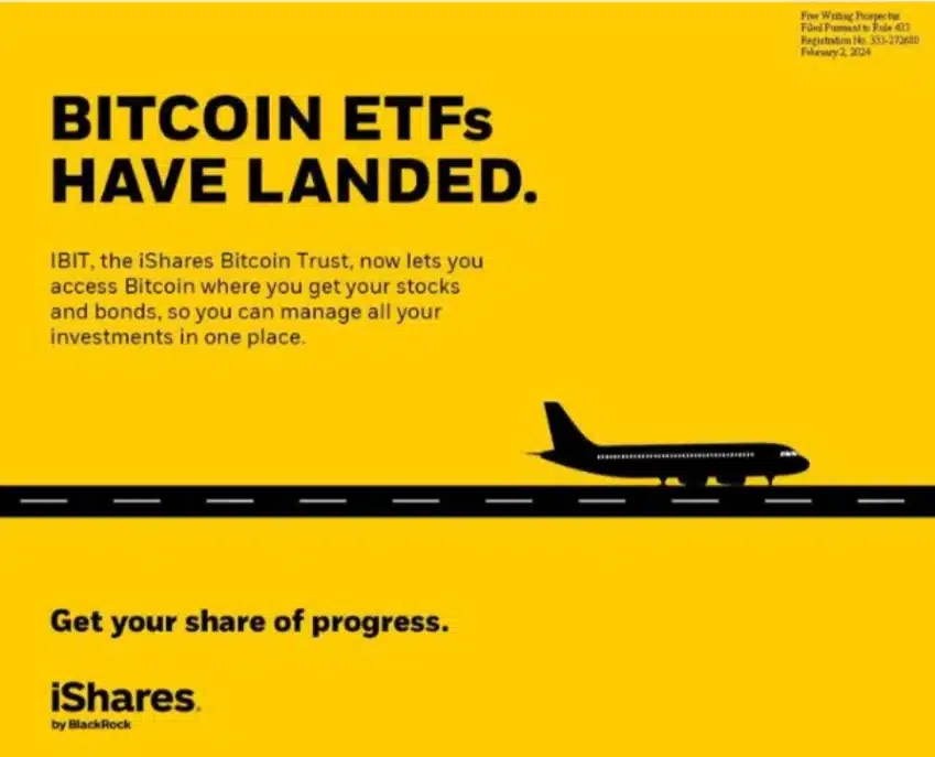 BlackRock Bitcoin ETF Ad Beckons