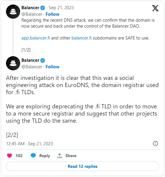 balancer blames social engineering attack on dns provider for website hijack 65b96d1f9d194