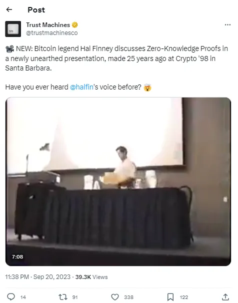 bitcoin pioneer hal finney talks zk proofs in 25 year old unearthed footage 65b964ded3ea6