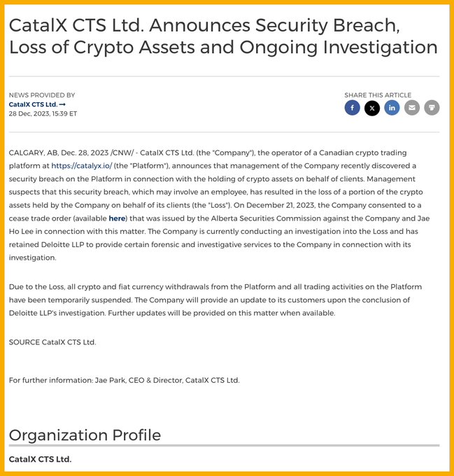 catalyx platform encountered problems due to security holes 65b97dd9eae14