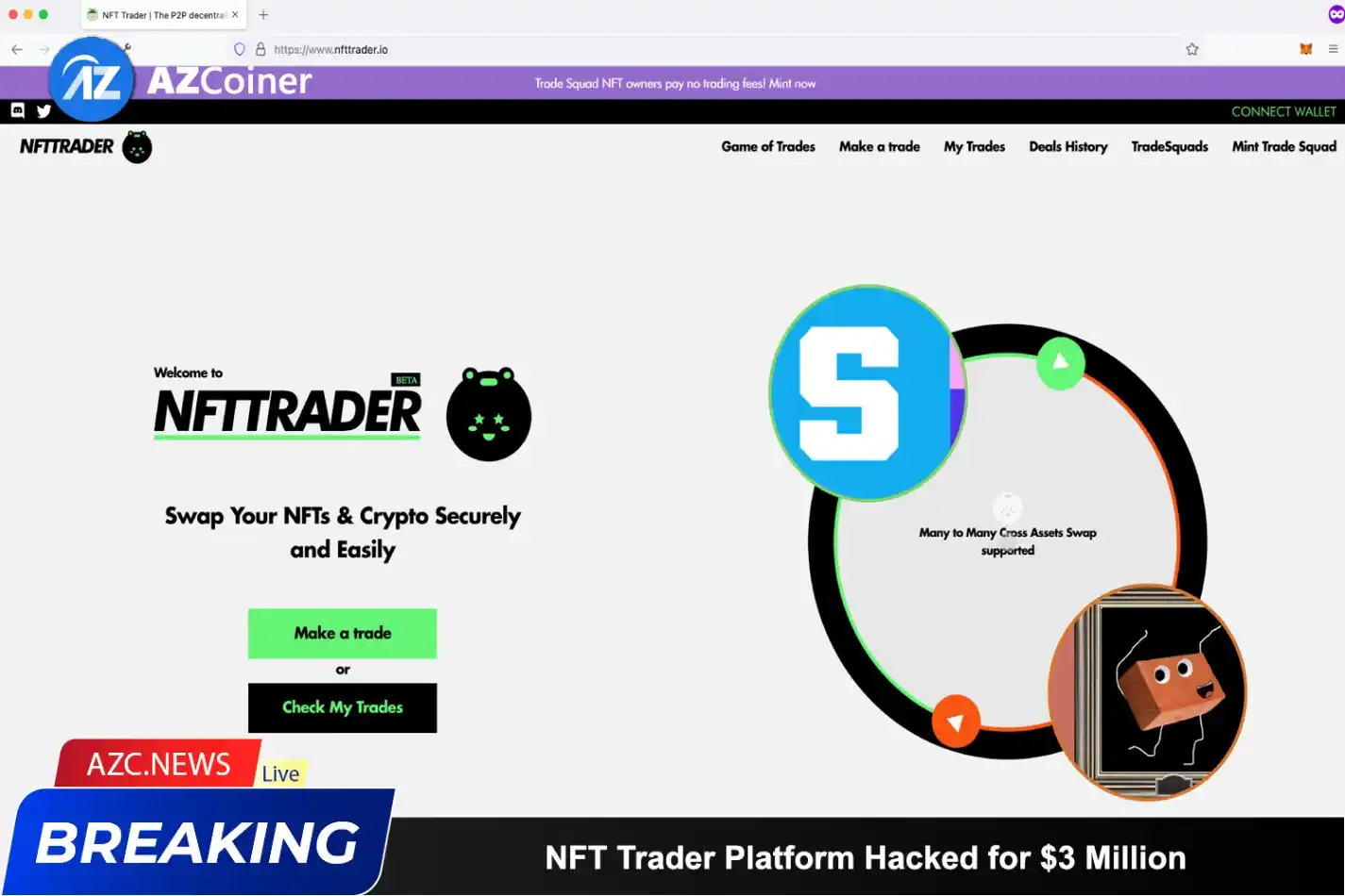 Nft Trader Platform Experiences Security Vulnerability, Hacked For $3 Million_65b97958a87a2.webp