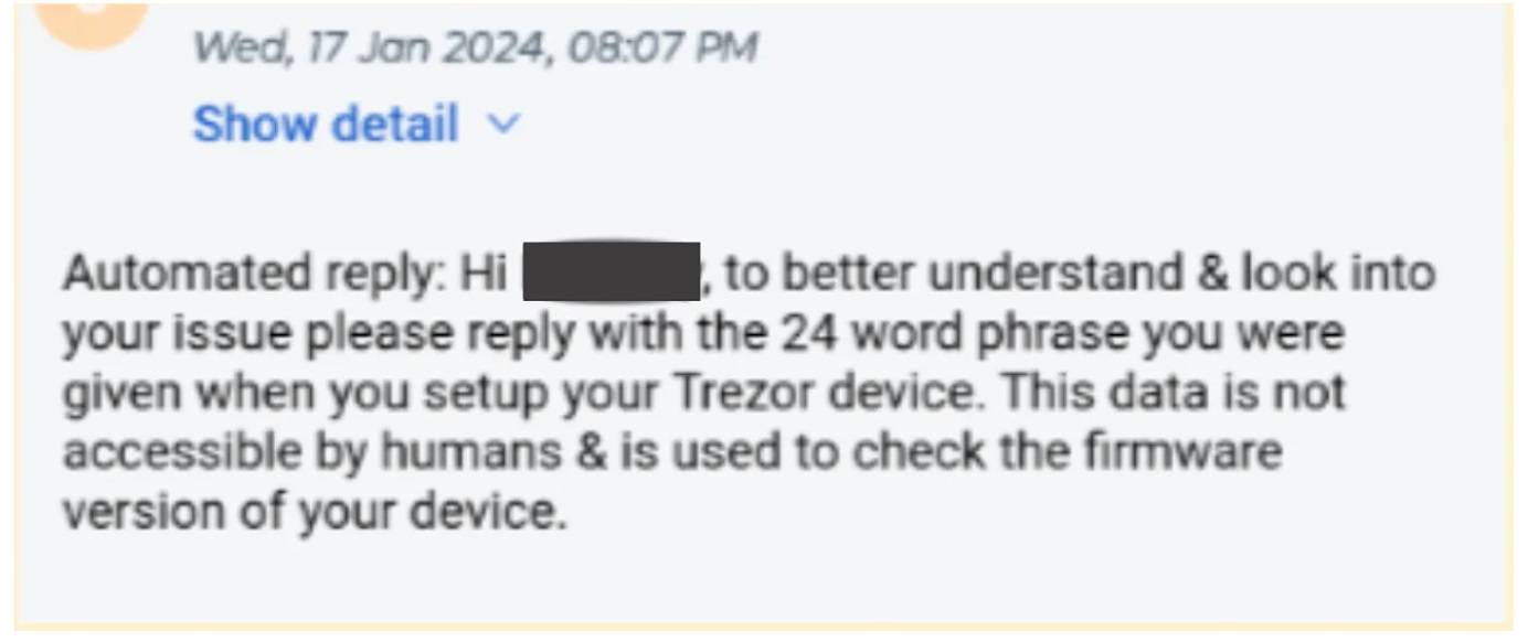 trezor incident exposes user information 65bad0604cae6