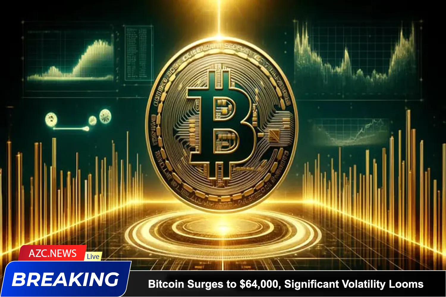 Azcnews Bitcoin Surges To $64,000, Significant Volatility Looms