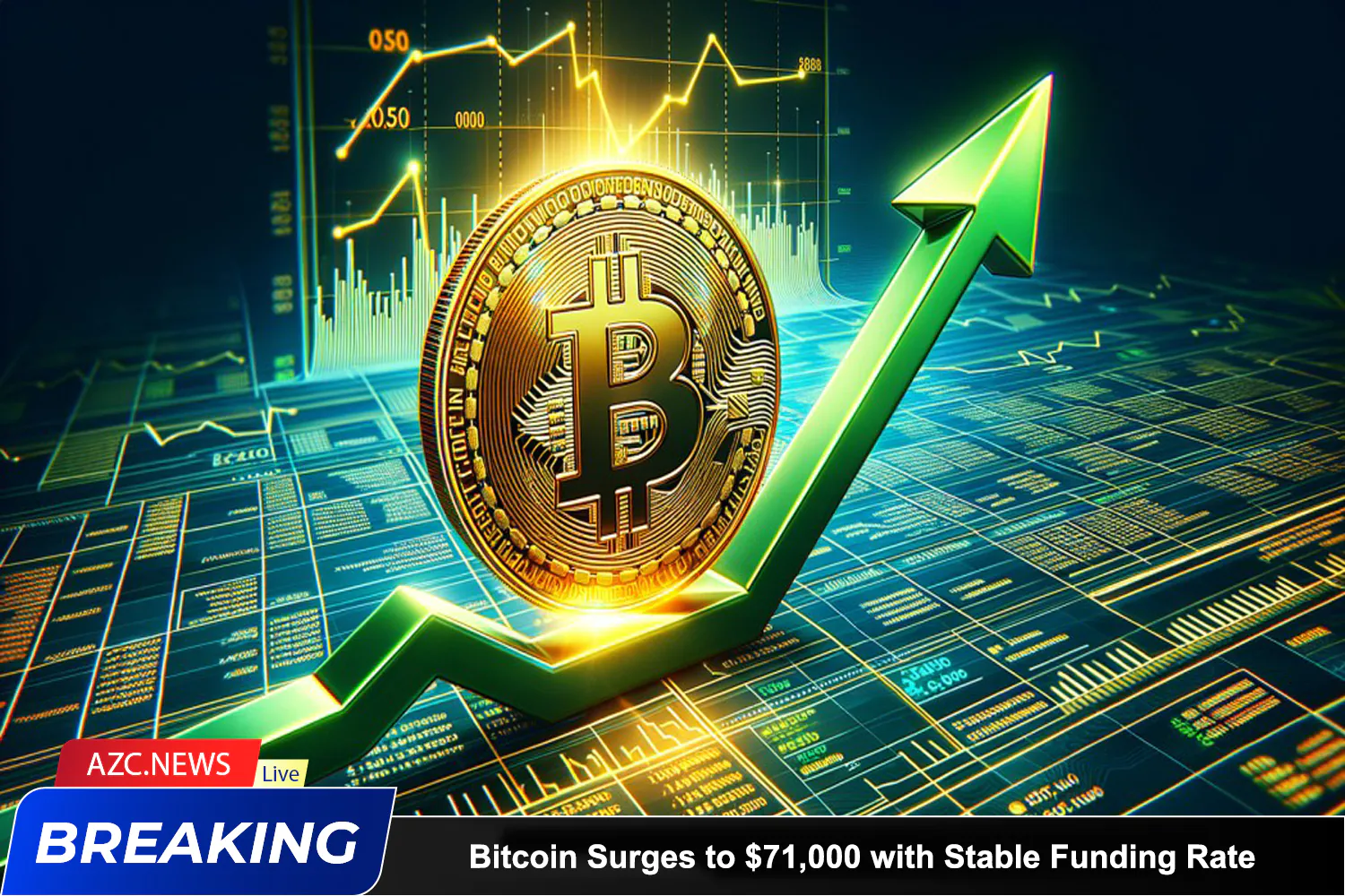 Azcnews Bitcoin Surges To $71,000 With Stable Funding Rate