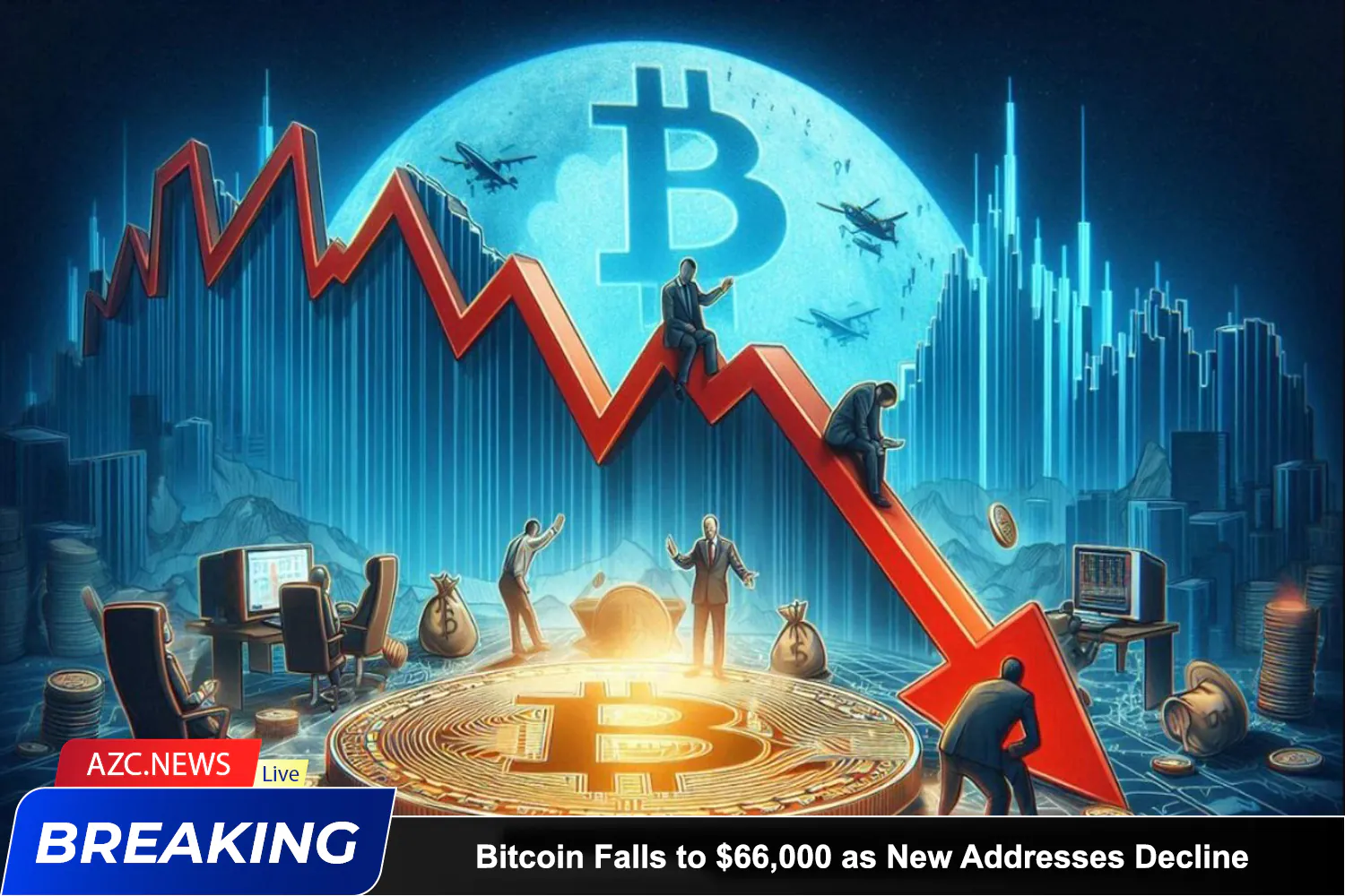 Azcnews Bitcoin Falls To $66,000 As New Addresses Decline