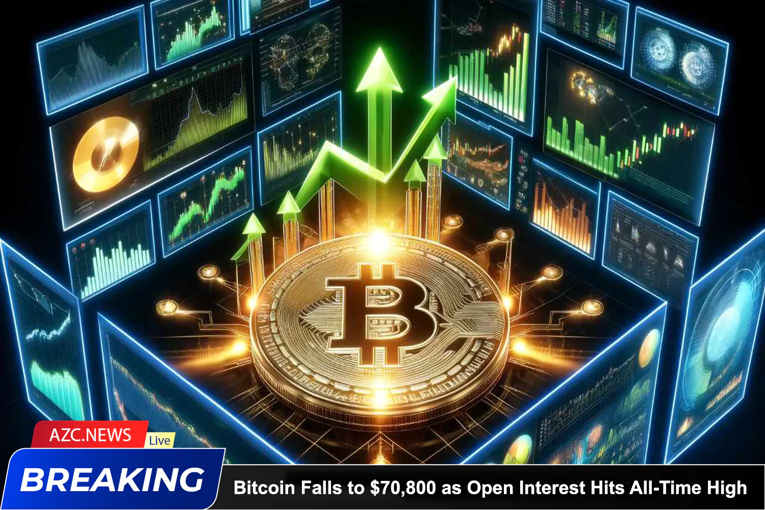 Azcnews Bitcoin Falls To $70,800 As Open Interest Hits All Time High