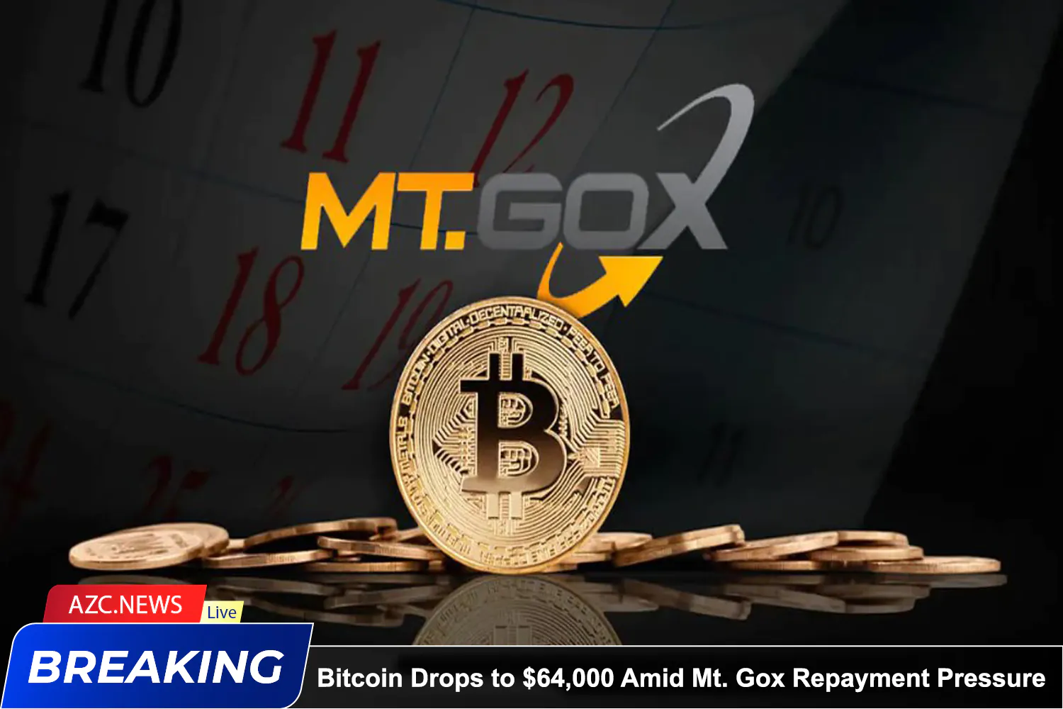 Azcnews Bitcoin Drops To $64,000 Amid Mt. Gox Repayment Pressure