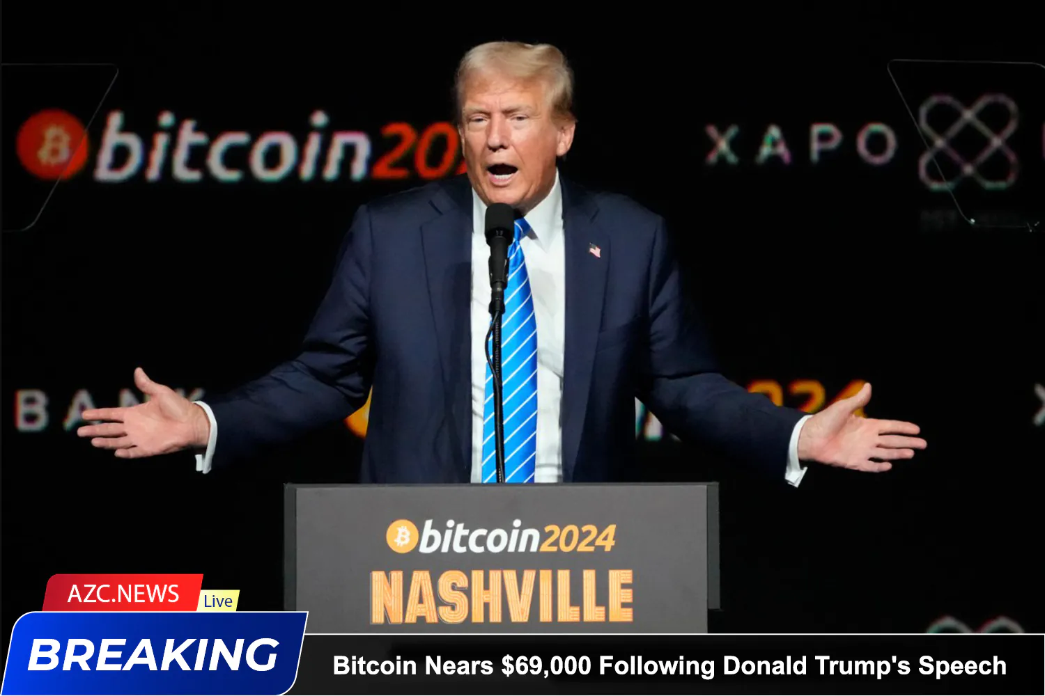 Azcnews Bitcoin Nears $69,000 Following Donald Trump's Speech