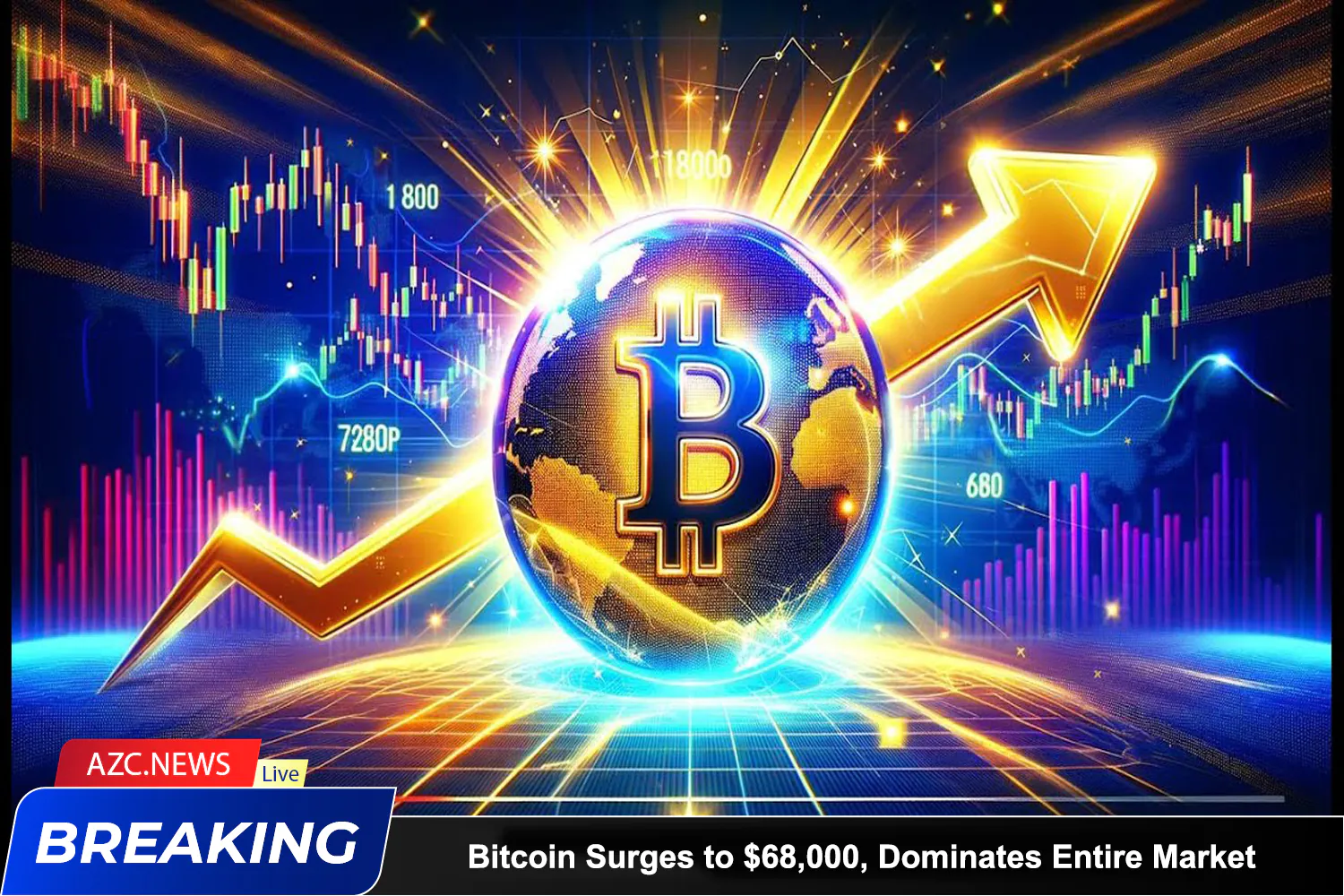 Azcnews Bitcoin Surges To $68,000, Dominates Entire Market