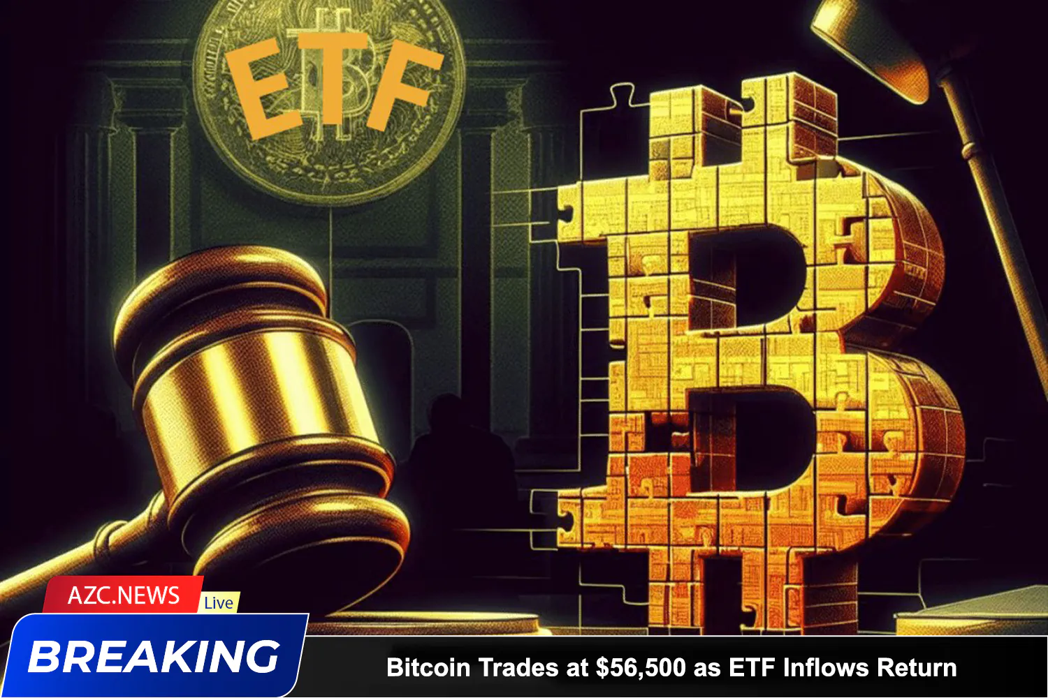 Azcnews Bitcoin Trades At $56,500 As Etf Inflows Return
