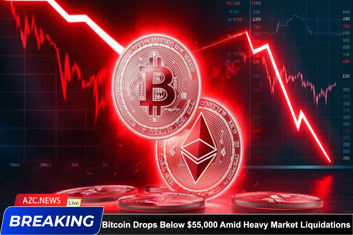 Azcnews Bitcoin Drops Below $55,000 Amid Heavy Market Liquidations