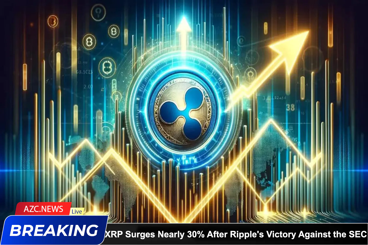 Azcnews Xrp Surges Nearly 30% After Ripple's Victory Against The Sec