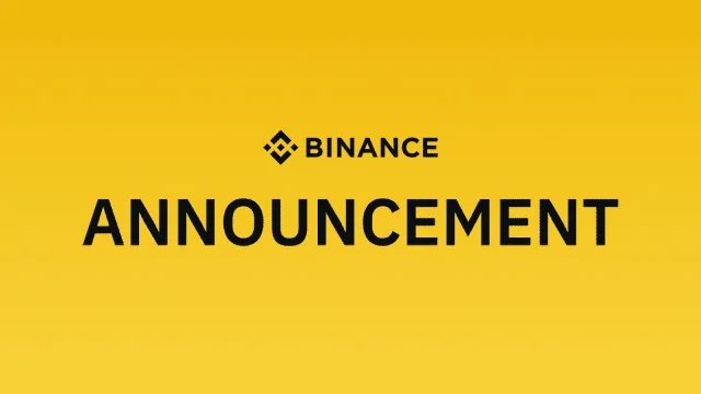 Binance Announcement