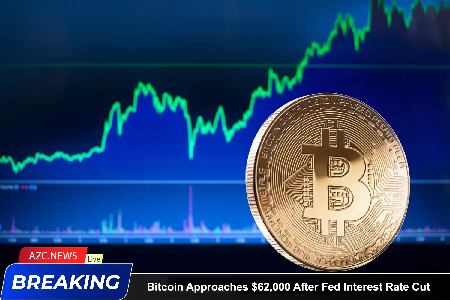 Azcnews Bitcoin Approaches $62,000 After Fed Interest Rate Cut