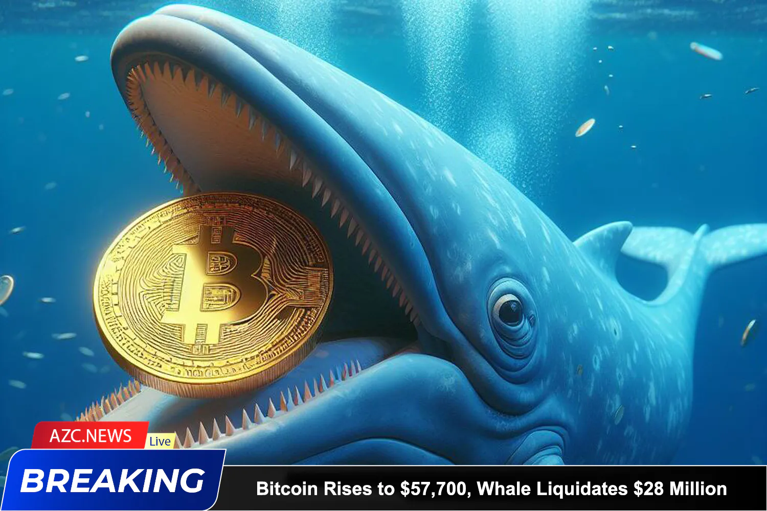 Azcnews Bitcoin Rises To $57,700, Whale Liquidates $28 Million