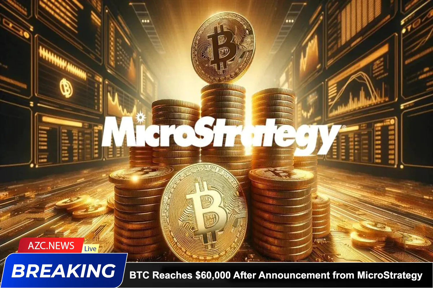 Azcnews Breaking Bitcoin Reaches $60,000 Following Major Announcement From Microstrategy