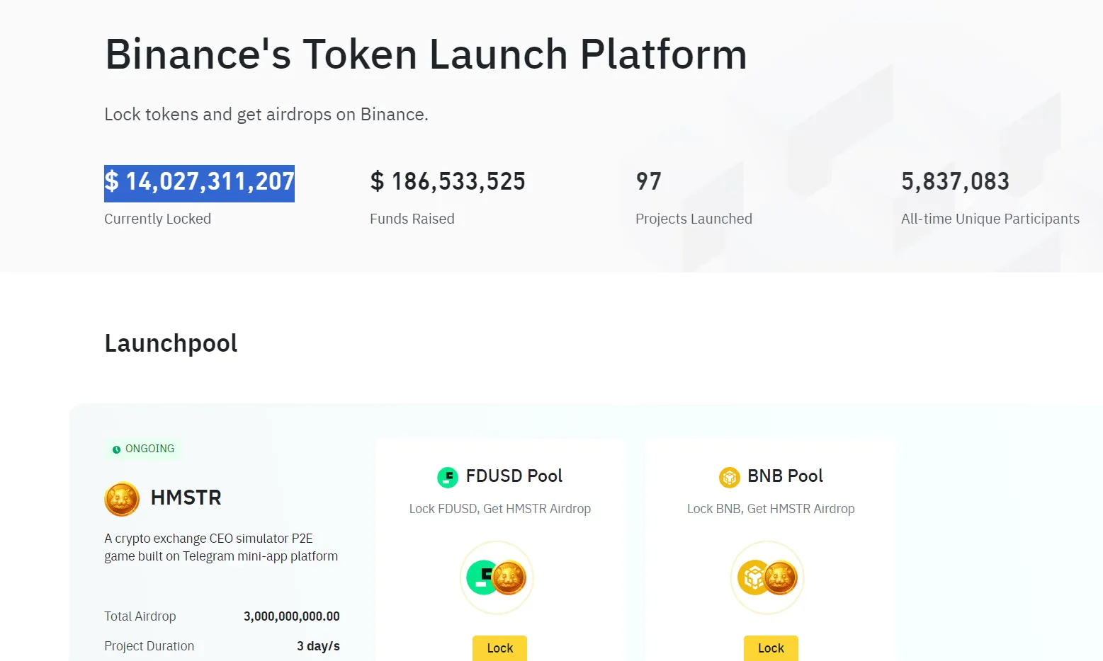 Hamster Kombat Helps Binance Launchpool Attract $14 Billion