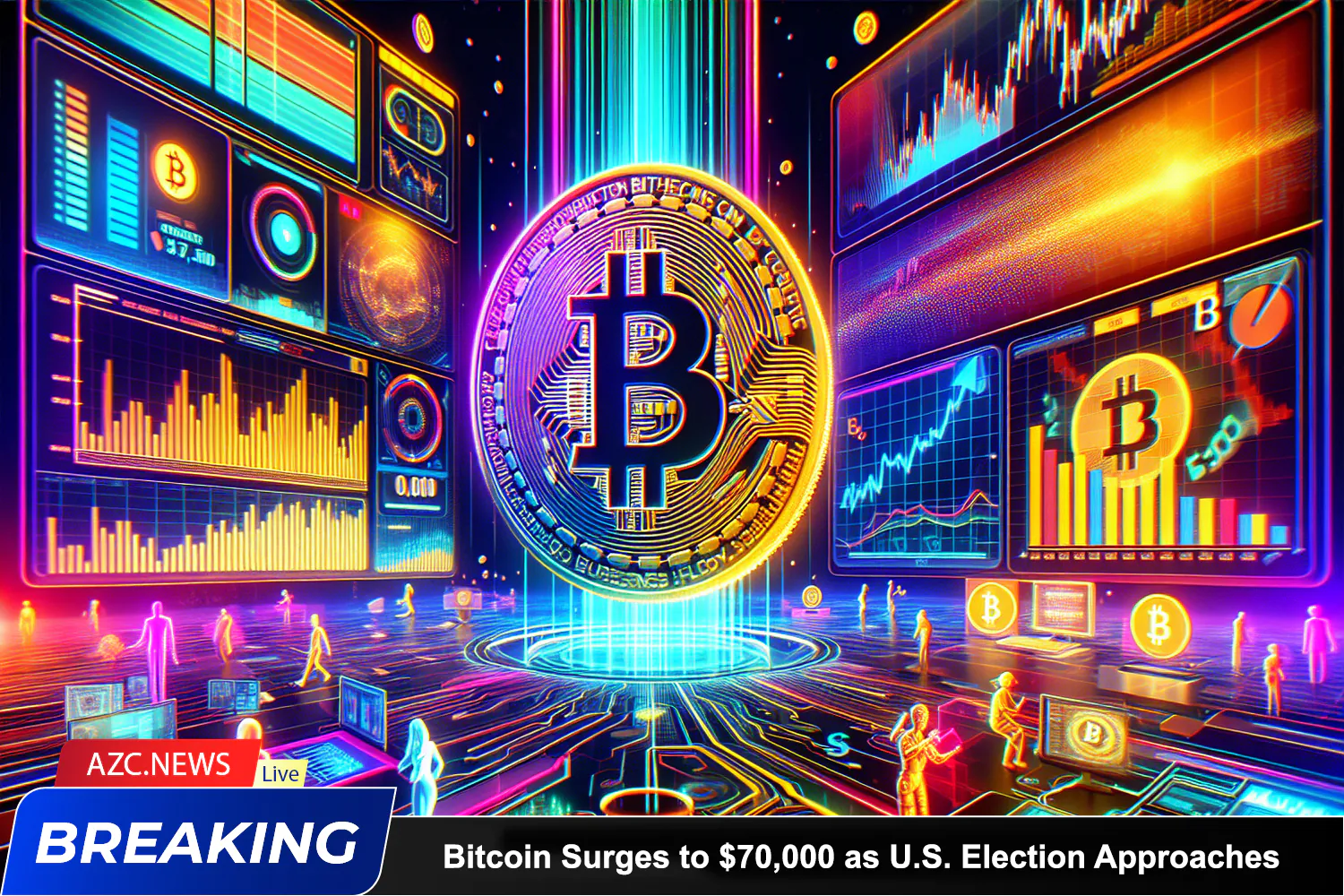 Azcnews Bitcoin Surges To $70,000 As U.s. Election Approaches