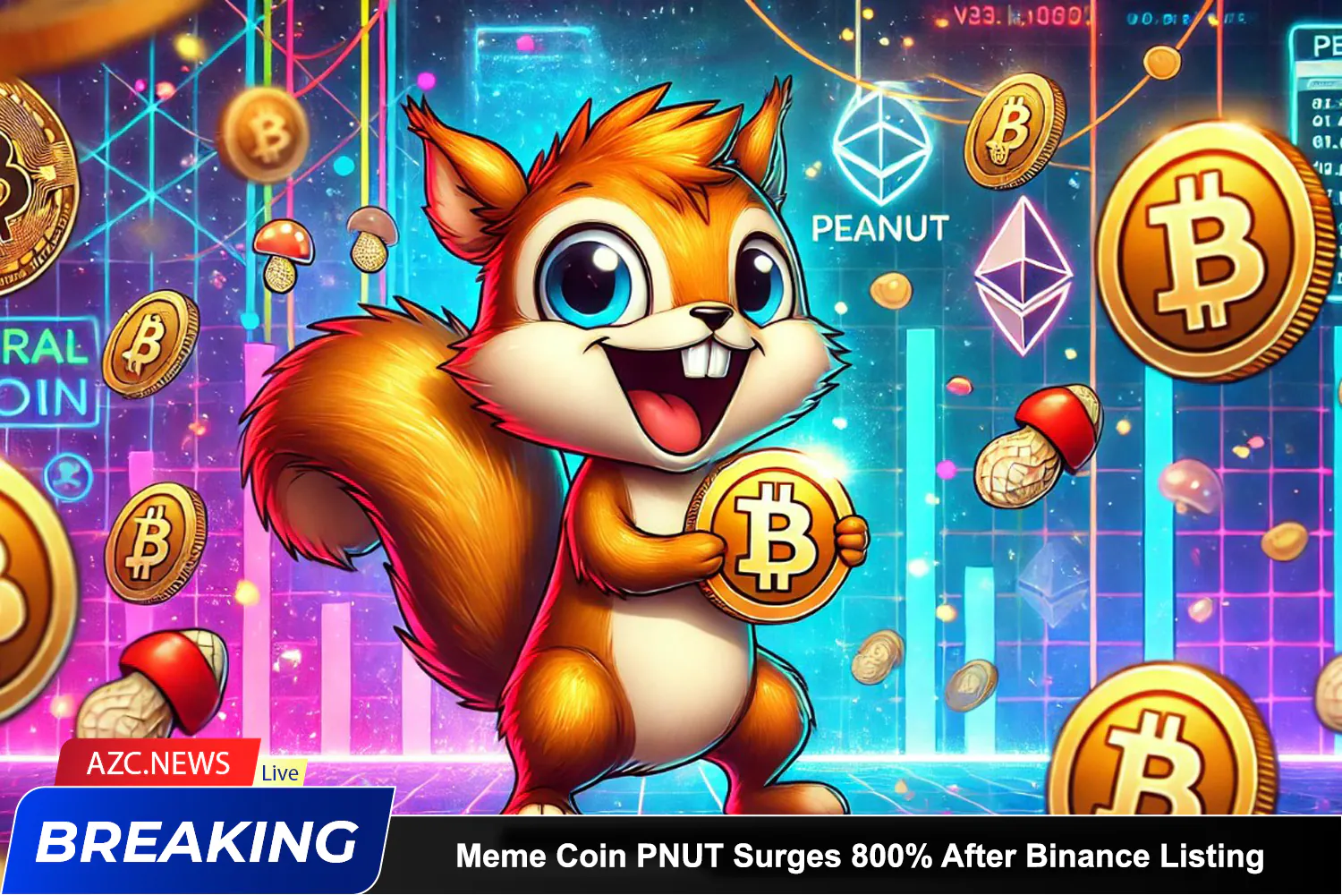 Azcnews Meme Coin Pnut Surges 800% After Binance Listing