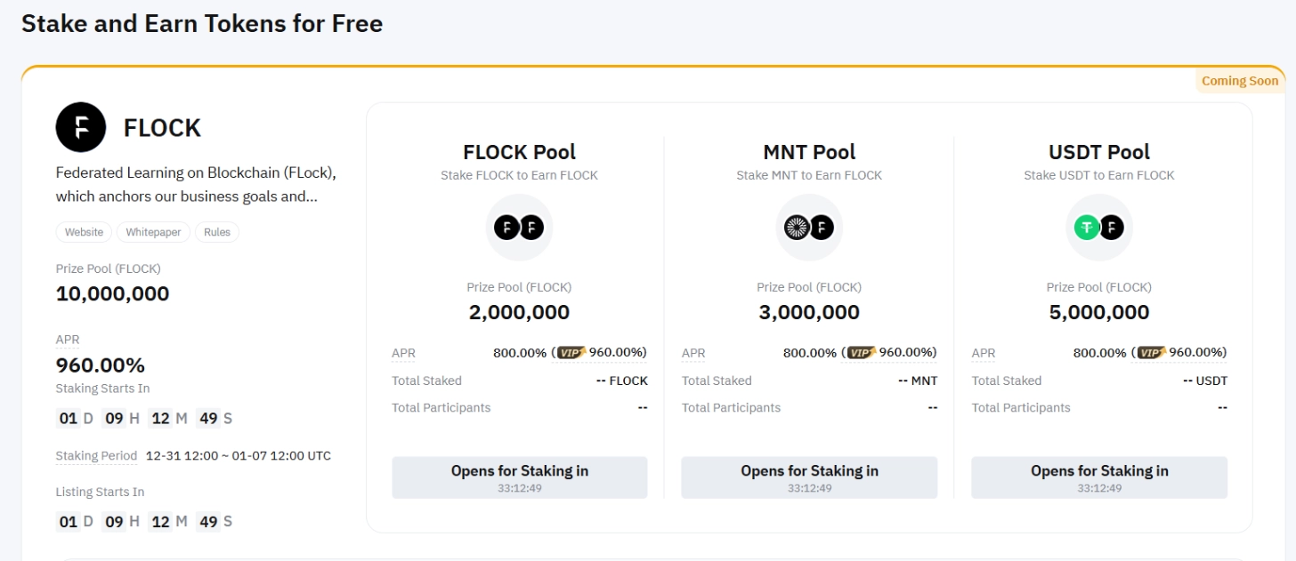 Stake MNT, FLOCK, or USDT to Share 10 Million FLOCK on Bybit