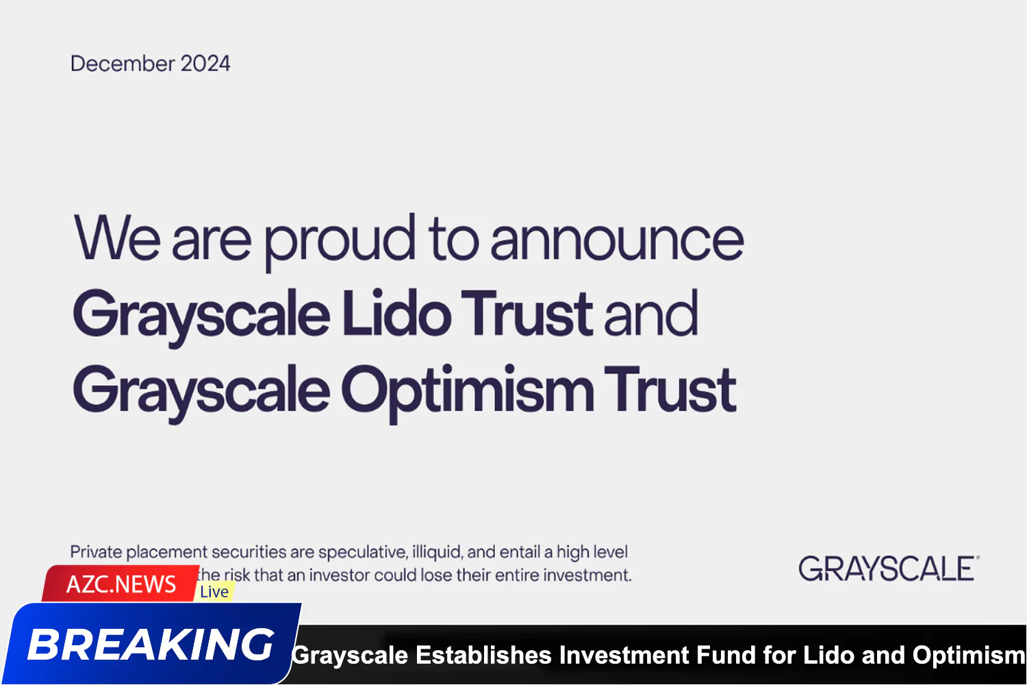 Grayscale Establishes Investment Fund For Lido And Optimism