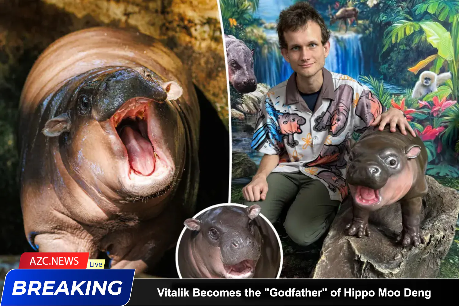 Vitalik Becomes The Godfather Of Hippo Moo Deng