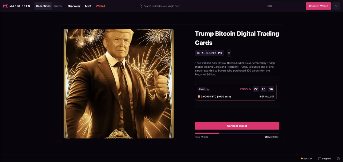 Trump Bitcoin Digital Trading Cards