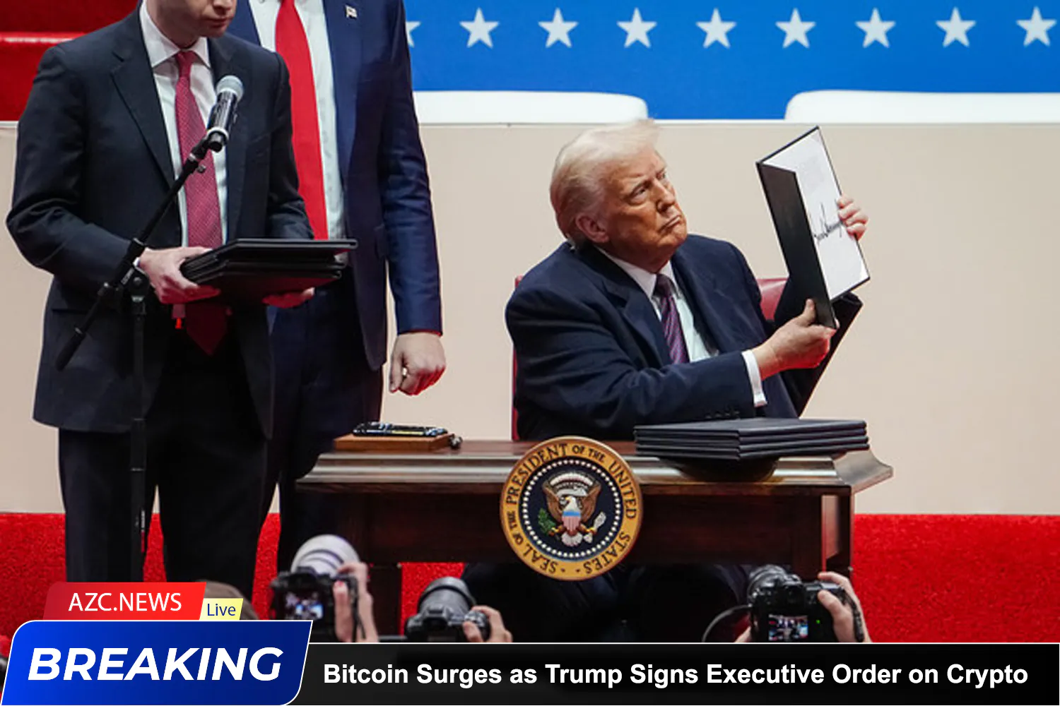 Azcnews Breaking Bitcoin Surges As Trump Signs Executive Order On Crypto