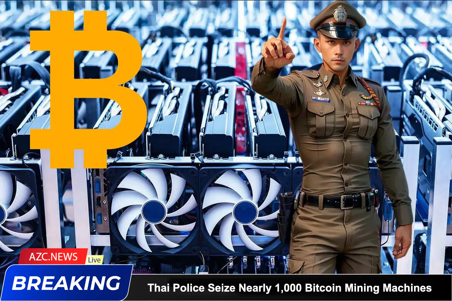 Azcnews Thai Police Seize Nearly 1,000 Bitcoin Mining Machines