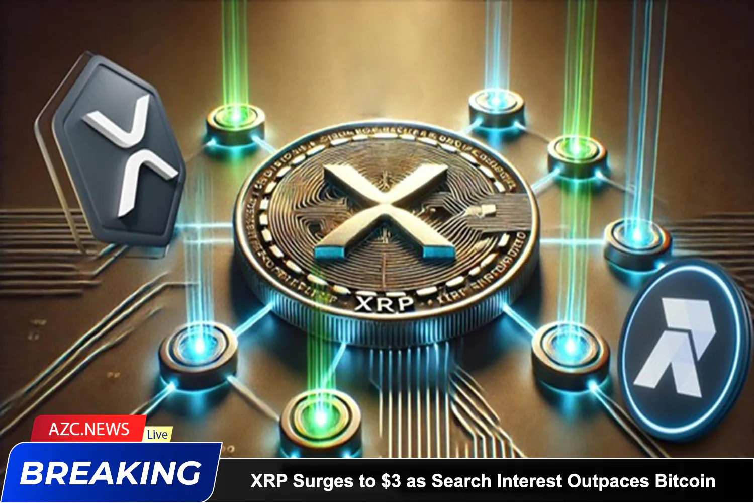 Azcnews Xrp Surges To $3 As Search Interest Outpaces Bitcoin