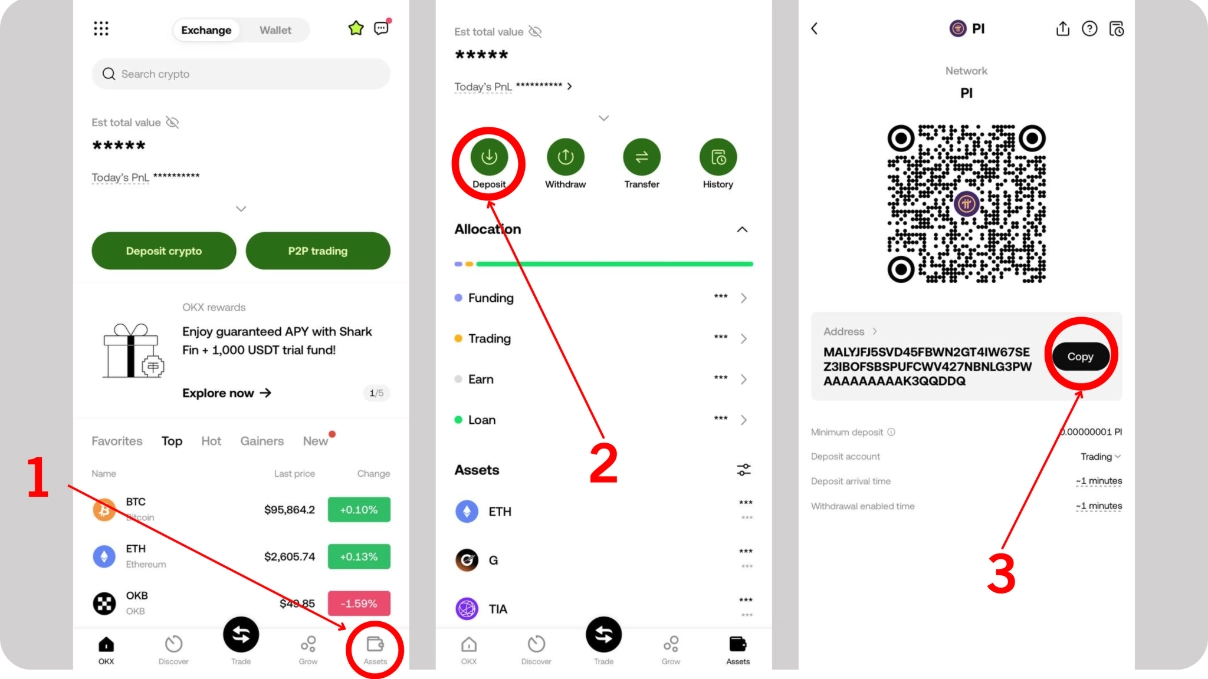 Getting Your PI Wallet Address on OKX
