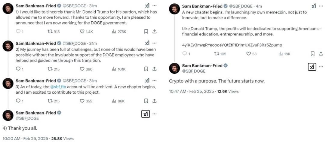 Impersonating Account of Sam Bankman-Fried Releases Memecoin