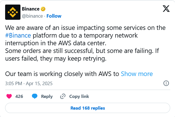 Binance Announcement On X