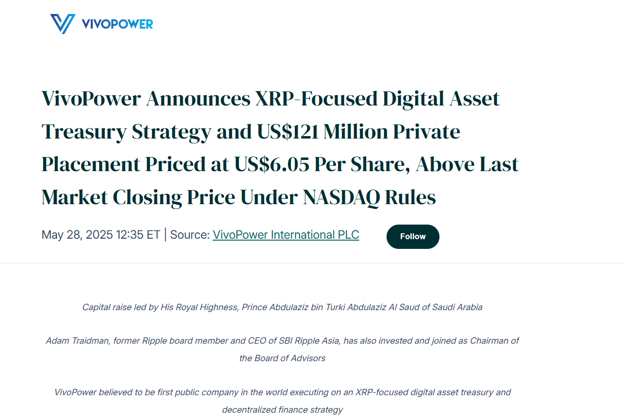 Vivopower Press Release