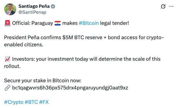 Paraguay President's X Account Hacked
