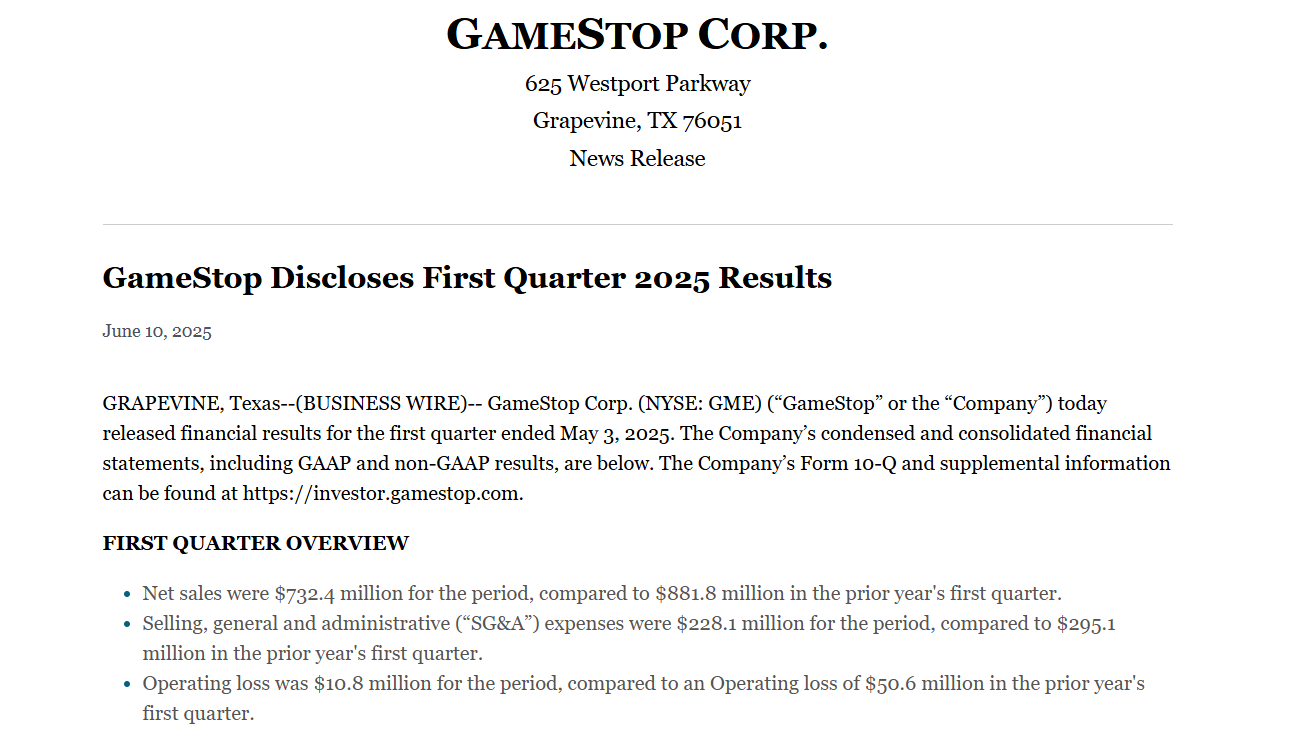 Gamestop Said