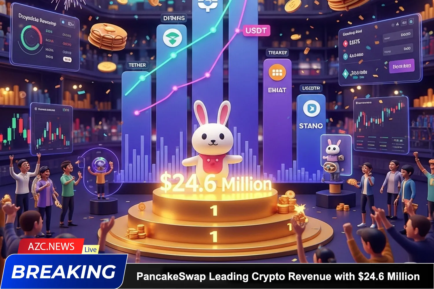 Pancakeswap Surpasses Tether, Leading Crypto Revenue With $24,6 Million