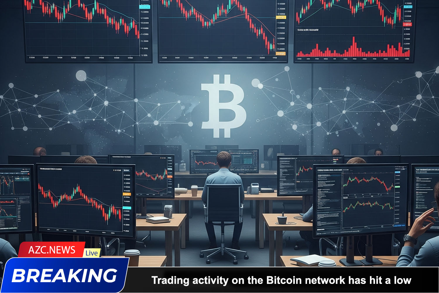 Trading activity on the Bitcoin network has hit a low