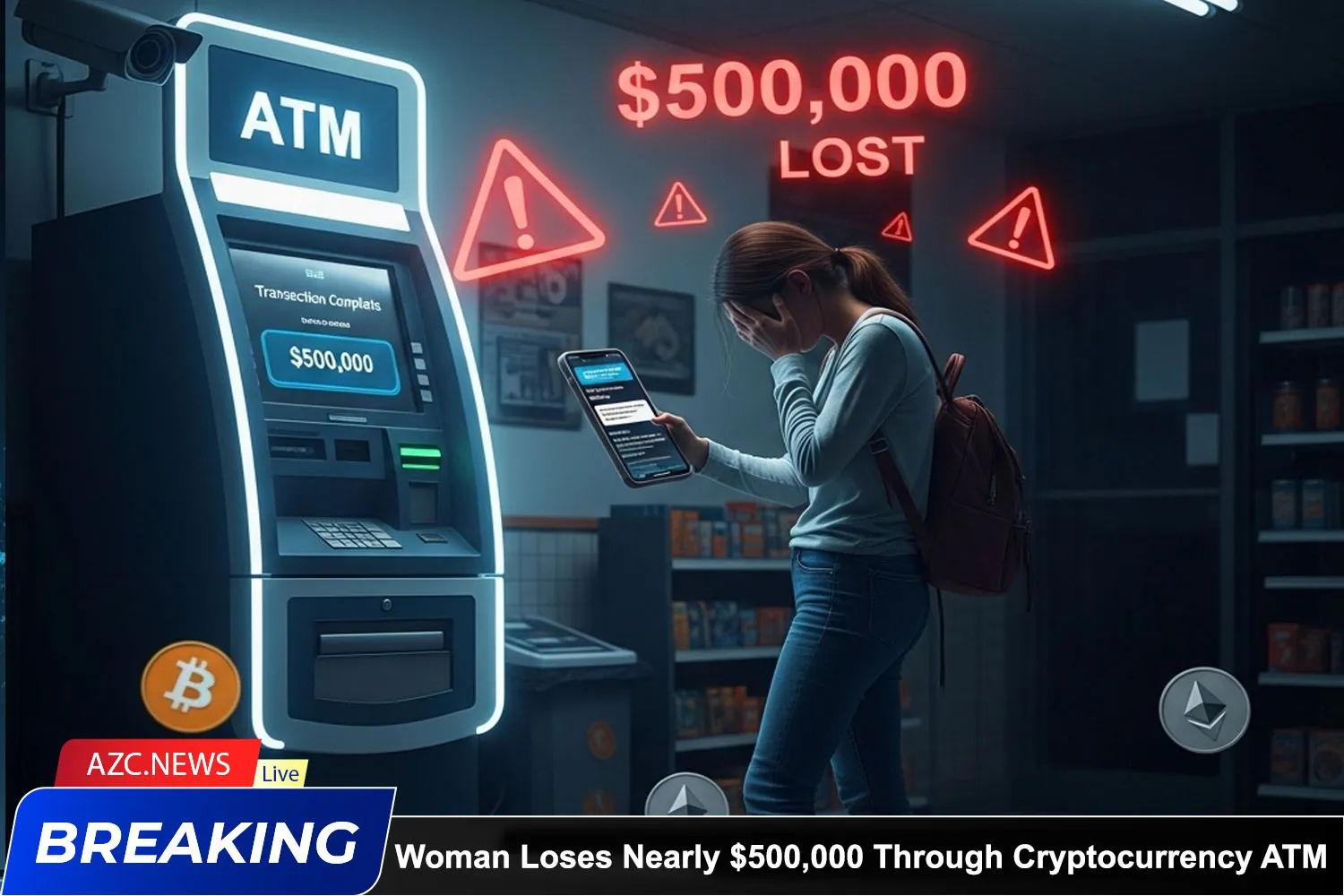 Woman Loses Nearly $500,000 Through Cryptocurrency Atm