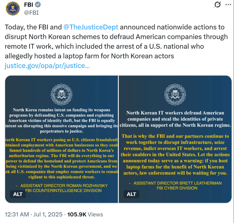 Fbi And Doj Disrupt North Korean Schemes