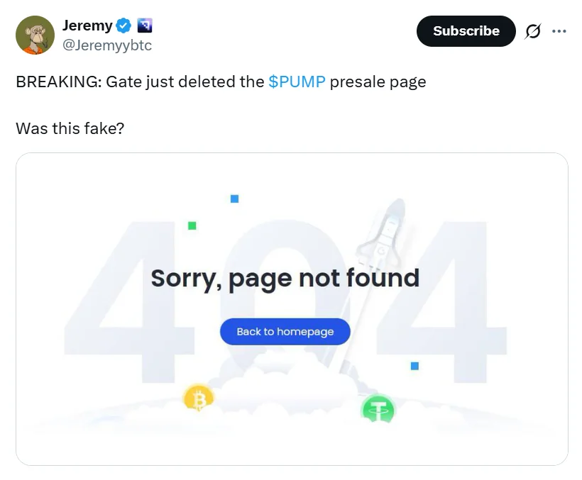 Gate.io Deleted The Post Later