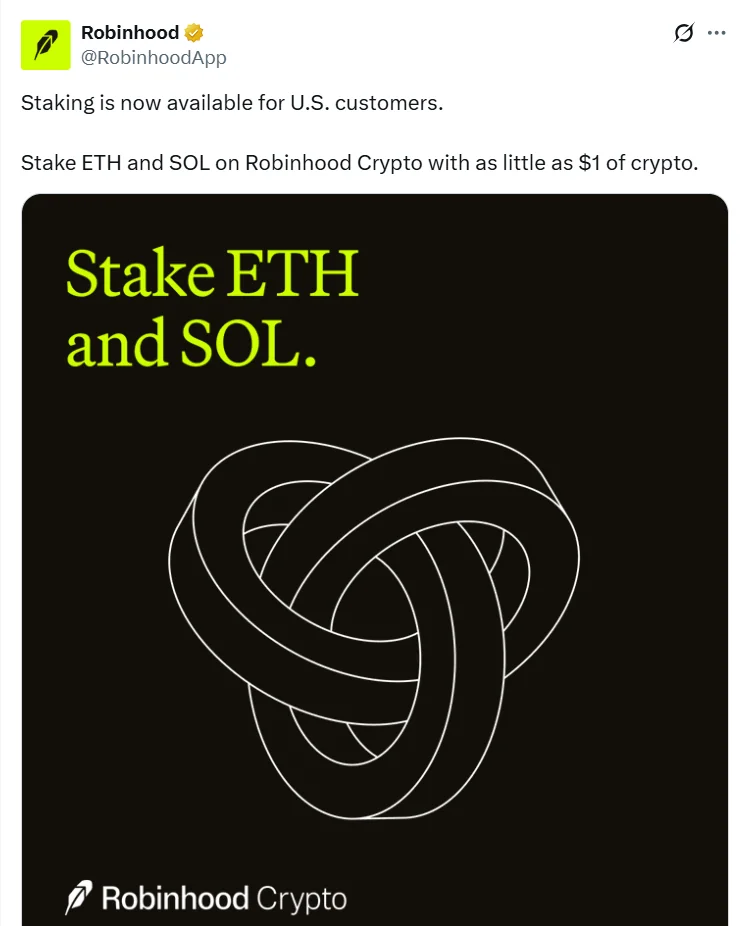Robinhood Announcement On X