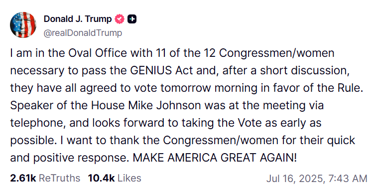 Trump's Post On Truth Social