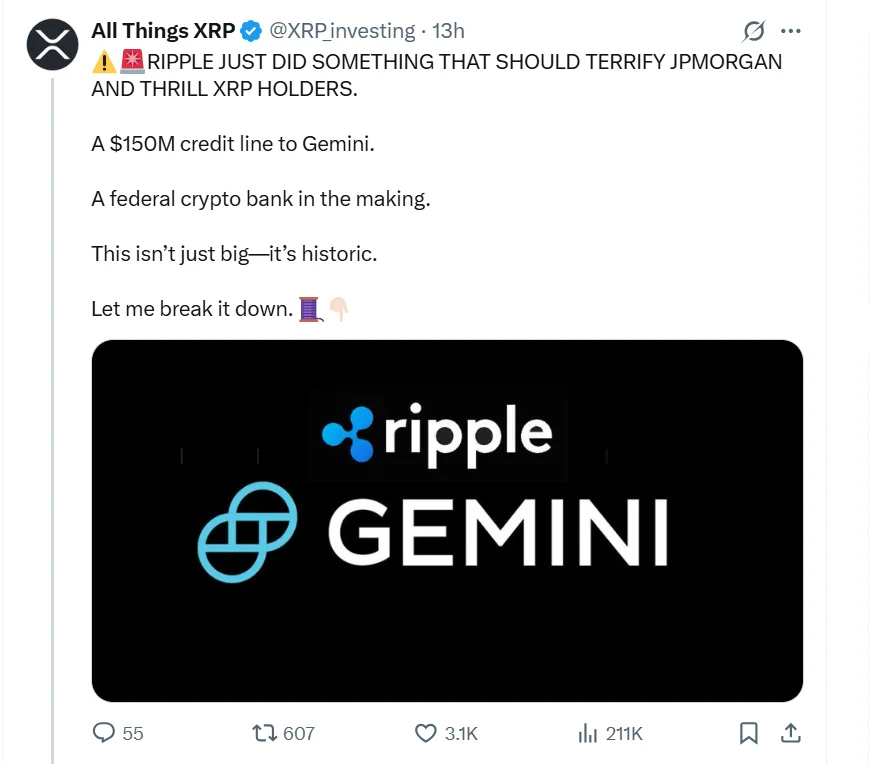 Ripple’s Bold Move Alarming JPMorgan, Thrilling the XRP Community 2 All Things Xrp On X