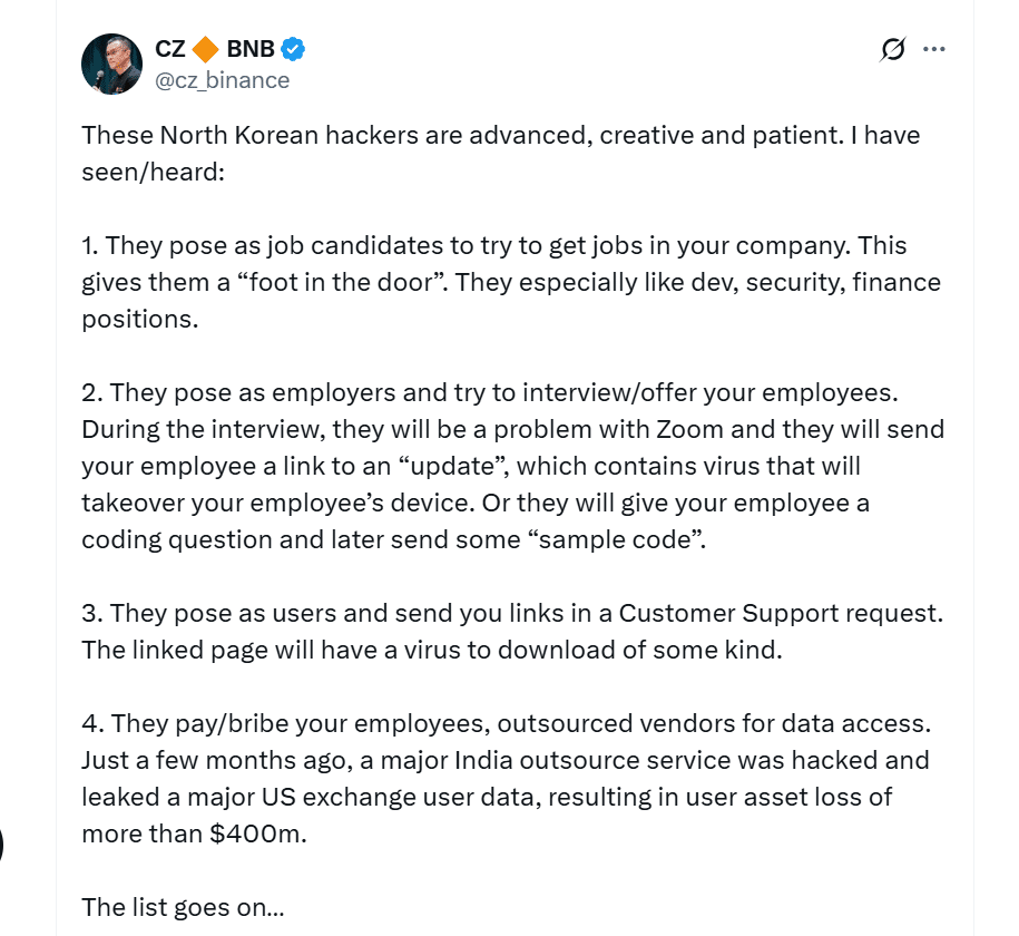 Cz Shares On X