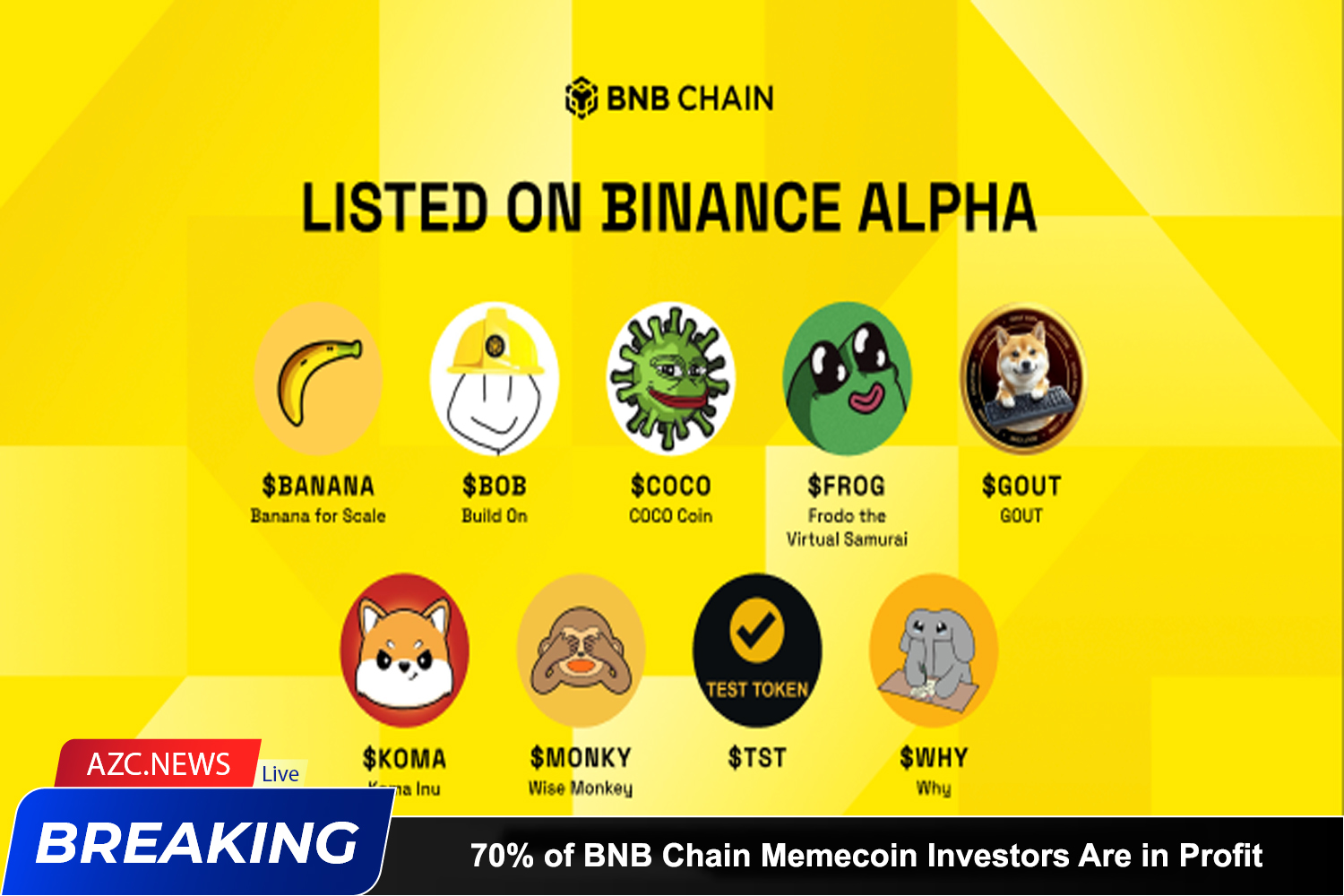 70% Of Bnb Chain Memecoin Investors Are In Profit
