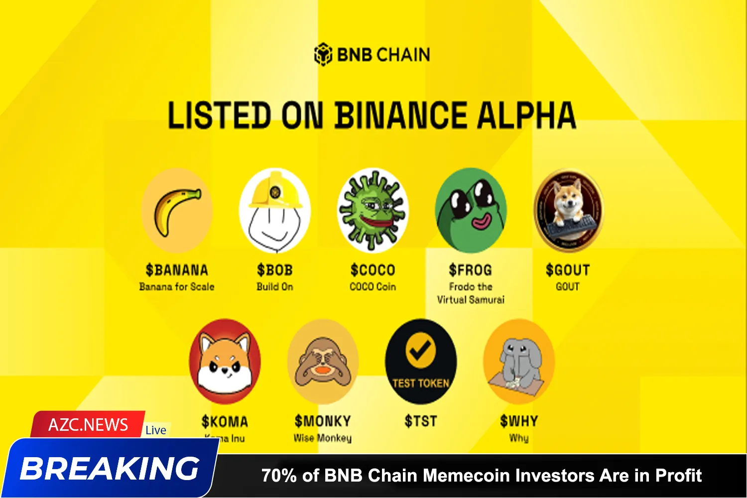 70% Of Bnb Chain Memecoin Investors Are In Profit