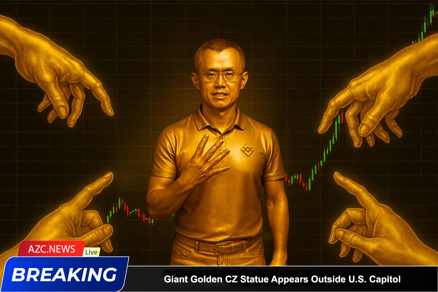 Giant Golden Cz Statue Appears Outside U.s. Capitol