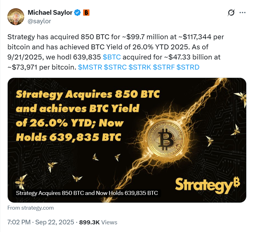 Michael Saylor Shares On X