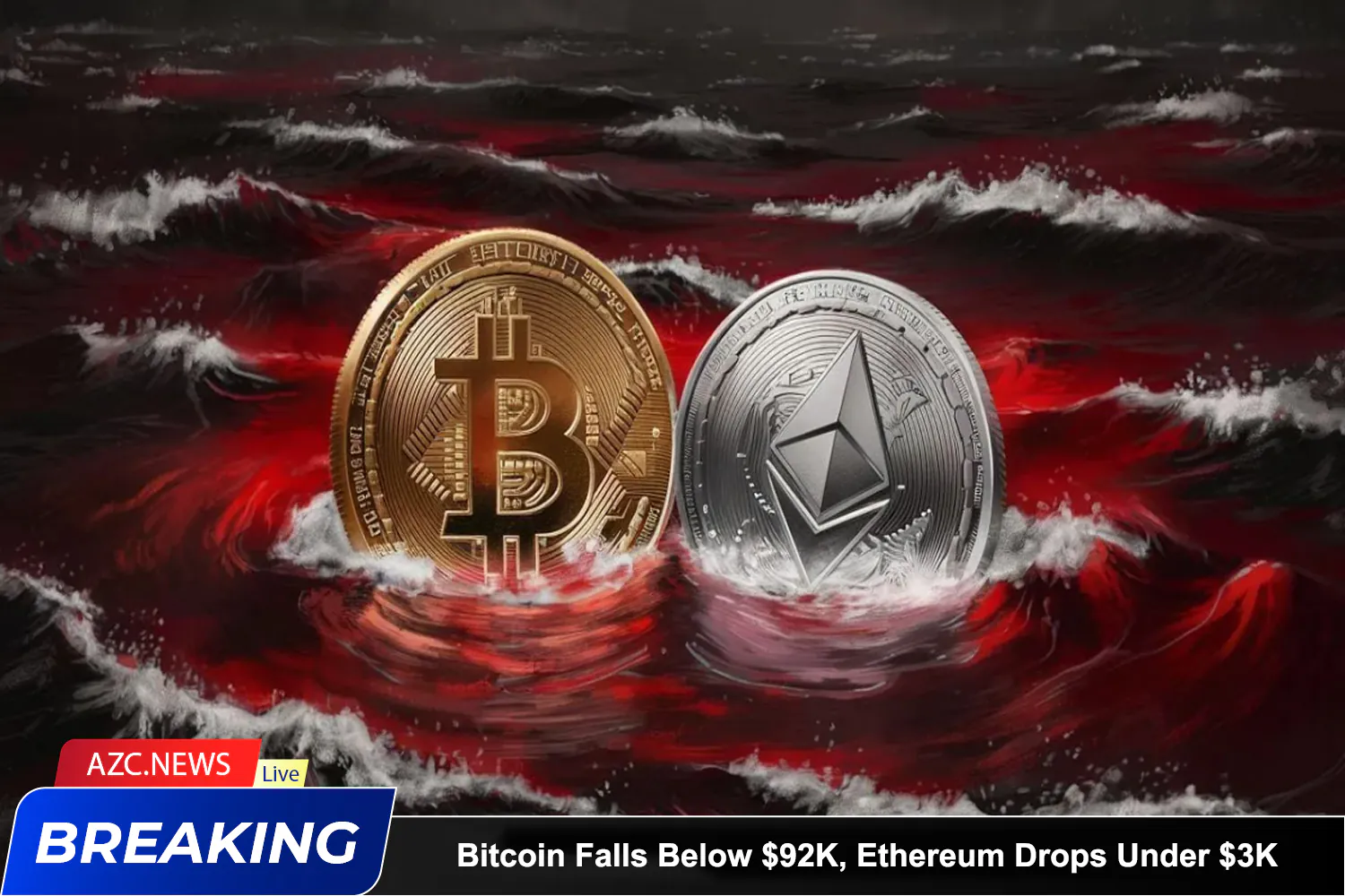 Bitcoin Falls Below $92k, Ethereum Drops Under $3k—liquidations Surge To $800 Million